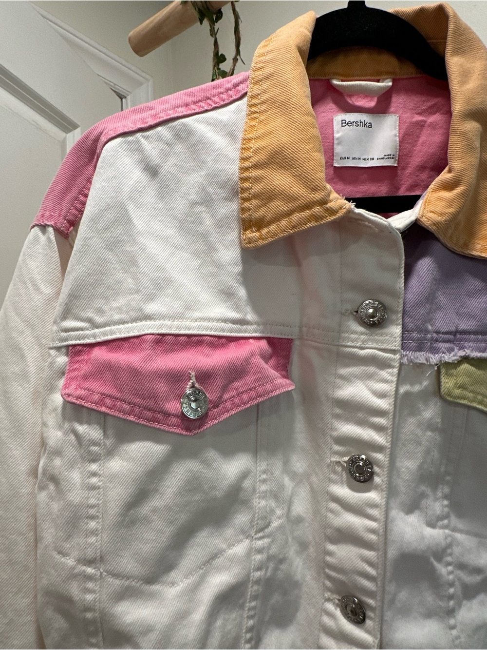 Bershka Colorblock 100% Cotton Denim Jacket Women’s Size M